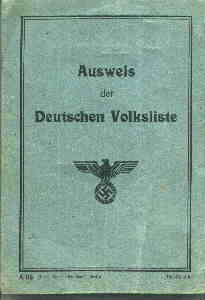 gr��eres Bild - Ausweis Volksliste   1941