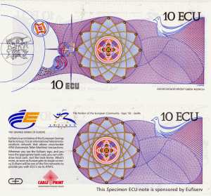 gr��eres Bild - Geldnote 1992 Ecu Specime