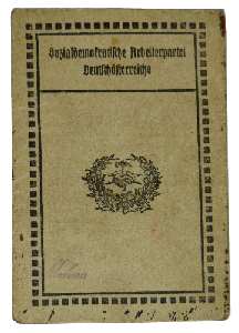 gr��eres Bild - Mitgliedsbuch SDAP   1924