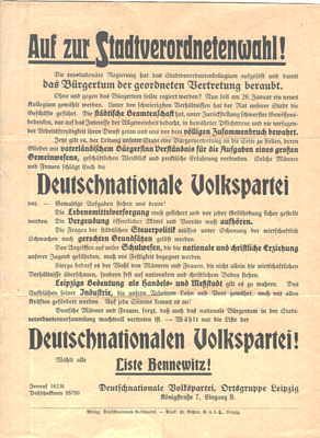 gr��eres Bild - Wahlplakat 1919 DNVP Leip
