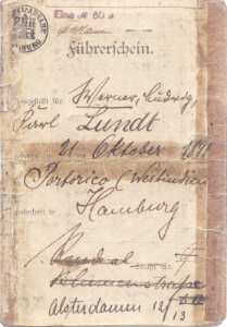 gr��eres Bild - F�hrerschein 1919 Hamburg
