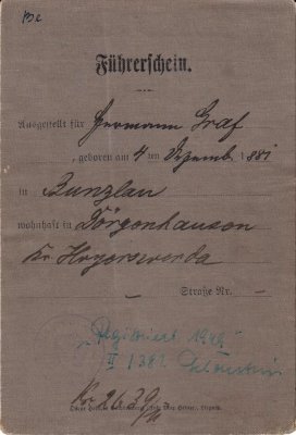 gr��eres Bild - F�hrerschein 1911 Liegnit
