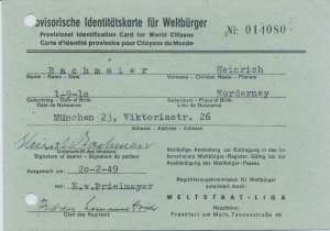 gr��eres Bild - Ausweis Weltb�rger 1949