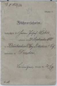 gr��eres Bild - F�hrerschein 1924 Dresden
