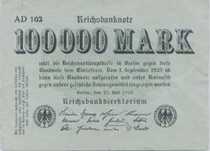 gr��eres Bild - Geldnote 1923-1923 DR100T