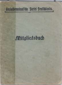 gr��eres Bild - Mitgliedsbuch SPD    1929
