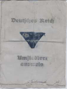 gr��eres Bild - Ausweis Umsiedler    1941