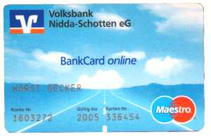 gr��eres Bild - Geld Bankkarte Volksbank