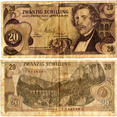 gr��eres Bild - Geldnote �sterreich  1967