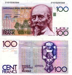 gr��eres Bild - Geldnote Belgien 1994 100
