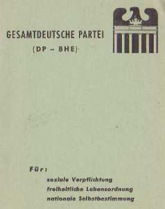 gr��eres Bild - Mitgliedsbuch DP-BHE 1961