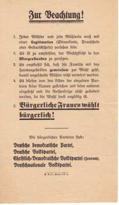 gr��eres Bild - Wahlwerbung 1919 National