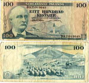 gr��eres Bild - Geldnote Island 1961