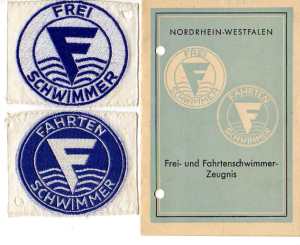 gr��eres Bild - Urkunde Schwimmen F  1953