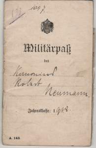gr��eres Bild - Wehrpa� FA Fulda 1918
