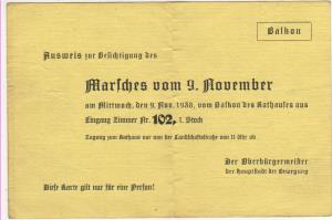 gr��eres Bild - Ausweis 9. November 1938