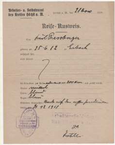 gr��eres Bild - Ausweis Soldatenrat 1918