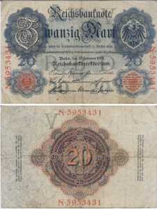 gr��eres Bild - Geldnote 1914-1922 DR  20