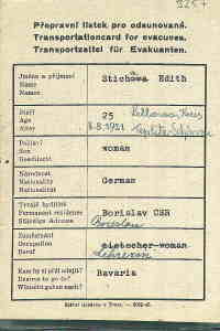 gr��eres Bild - Ausweis Vertreibung  1945