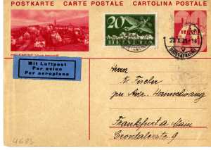 gr��eres Bild - Postkarte Luftpost   1931