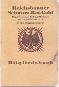 gr��eres Bild - Mitgliedsbuch Reichsbanne
