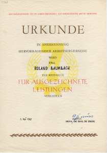 gr��eres Bild - Urkunde DDR Leistung 1967
