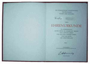 gr��eres Bild - Urkunde DDR SED 25J  1970