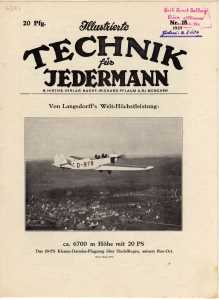 gr��eres Bild - Zeitschrift Technik  1927