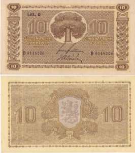 gr��eres Bild - Geldnote Finnland 1939 10