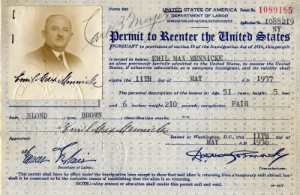 gr��eres Bild - Ausweis Visum USA    1936